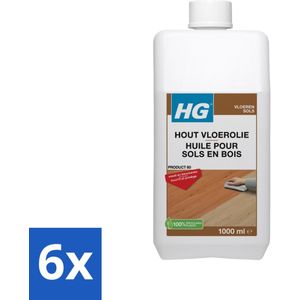 HG - Vloerreinigingsmiddel - Hout Vloerolie - Voedend & Beschermt - 1L - Voordeelverpakking - 6 stuks