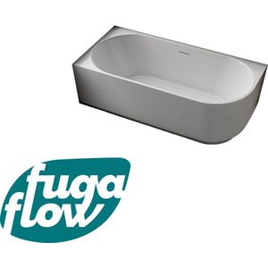 FugaFlow Eccelente Anta half vrijstaand hoekbad - links - 170x80x58cm - met afvoer - acryl - mat wit