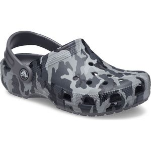 Crocs Classic Camo K Klompen Zwart,Grijs EU 33-34 Meisje