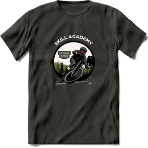 Skill Academy T-Shirt | Mountainbike Fiets Kleding | Dames / Heren / Unisex MTB shirt | Grappig Verjaardag Cadeau | Maat L