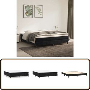 vidaXL Bedframe - 180x200 cm - Fluweel Zwart Boxspring Frame - Slaapcomfort - Zwarte Boxspring - Velvet Bed Frame - Tweepersoons Bed Frame