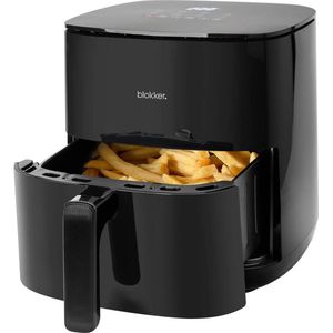 Blokker Airfryer XL 5 Liter Zwart - Heteluchtfriteuse Dubbel Verwarmingselement - Incl. 60 min Timer - 8 Automatische Programma's - Vaatwasserbestendige Onderdelen - Cool Touch Behuizing - BPA Vrij