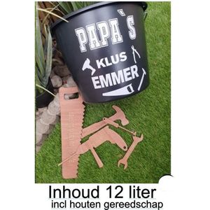 Papa`s Klusemmer incl houten gereedschap  - Gepersonaliseerd - Cadeau - Geschenk - Qoute - Spreuken - Teksten -Bouw - Klussen - Vaderdag - Opa - Grappig - Funny