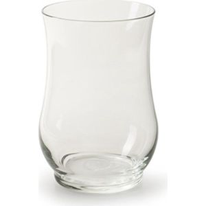 Kaarsenhouder/windlicht Milano - voor theelichtjes/waxinelichtjes - transparant - 12 x 9 cm