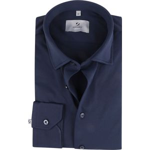 Suitable - Overhemd Tech Stretch Donkerblauw - Heren - Maat 43 - Slim-fit