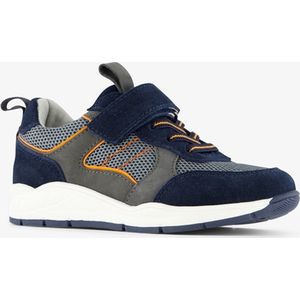 TwoDay leren jongens sneakers blauw oranje - Maat 24