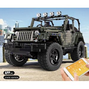 RC Off Road Auto JEEP Wrangler SUV Bouwpakket | Army | 4x4 | Radiografisch | Technic Compatible | Technisch | Creator | 2096 Bouwstenen | Toy Brick Lighting® | Auto | Op Afstand Bestuurbaar