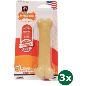 Nylabone dura chew pindakaas voor harde bijters hypoallergeen 3x Tot 16 kg