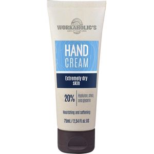 Workaholic's | Herstelcrème voor Gebarsten Handen – Handcrème voor Zeer Droge Handen, Rijke Huidherstellende Barrièrecrème met 20% Hyaluronzuur, Sheaboter en Glycerine, 75 ml