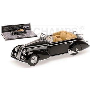 The 1:43 Diecast Modelcar of the Lancia Astura Tipo 233 Corte of 1936 in Black. This scalemodel is limited by 300pcs.The manufacturer is Minichamps.This model is only online available