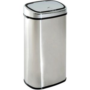 Stemily Prullenbak - Vuilnisbak - Afvalemmer - Met Sensor - 68 L - RVS - Contactloos - LED-display - 40,5 x 29,5 x 78 cm