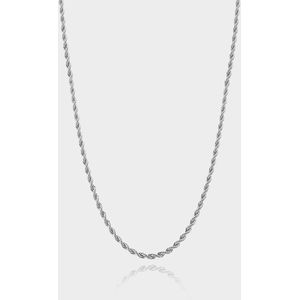 Rope Ketting 3 mm - Zilveren Schakelketting - 60 cm lang - Ketting Heren - Olympus Jewelry