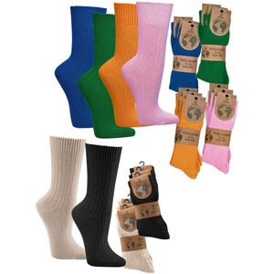 Voordeelbundel 12 paar | 100% biologisch katoenen damessokken 39-42 | herensokken 39-42 | mix van kleuren