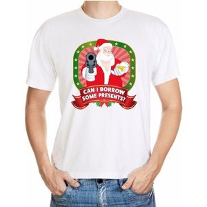 Foute kerst shirt wit - can I borrow some presents - voor heren L