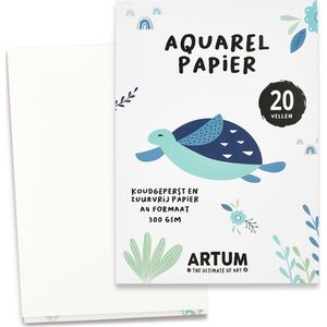 Aquarelblok Aquarelpapier voor Aquarelverf - A4 Papier - Schetsboek - Schilderen - Handlettering - Waterverf - 20 Vel