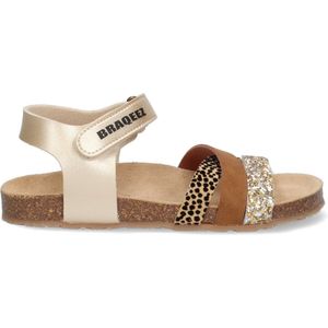 Braqeez Sammy Spain Meisjes Sandalen - Goud/Print - Leer - Klittenband