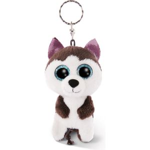 Nici Sleutelhanger Glubschis Hond Junior 9 Cm Pluche Zwart/wit