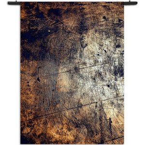 Velours Wandkleed Boomstam - Boomschors - Hout Patroon Rechthoek Verticaal XXXL (260 X 210 CM) - Wandkleden - Met roedes