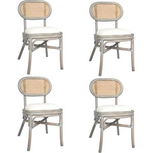 vidaXL - Eetkamerstoelen - 4 - st - linnen - grijs