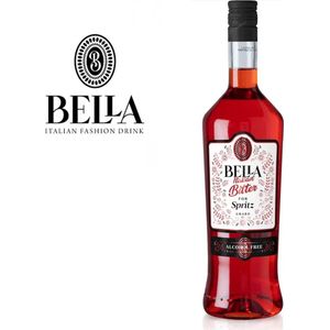 Bella Italian Bitter For Spritz - Campari 0.0 - Vegan - 1 Liter - Moederdag Cadeau