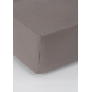 Ambianzz Bedding - Jersey Hoeslaken Matras - 150 gr/m2 - 100% Katoen (stretch) - 140x200 + 35 cm - Taupe