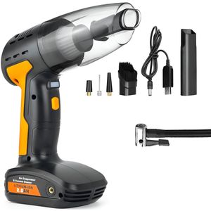Gatson 4-in-1 Luchtcompressor & Handstofzuiger - Elektrische Fietspomp - Bandenpomp - Verlichting en Blazer - Oplaadbaar - Voor Auto, Motor en Fiets