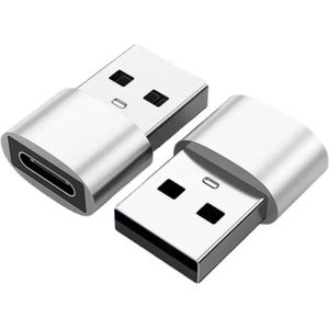 Welley - USB B naar USB C Adapter - Opzetstuk USB C - Wit - Set van 2 - pc
