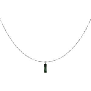 Groene bedel ketting, Yehwang, Zilver, Stainless Steel