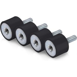 Silentblok 4 stuks anti-vibratie schokdempers rubber isolator trillingsisolatie mounts voor auto en boot (VD20 x 15 M6 x 18)
