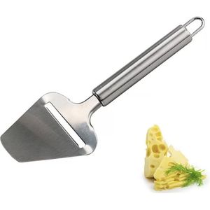 Zilver/antraciet grijze kaasschaaf met ophangoog 24 cm - Keukengerei - Keukenbenodigdheden - Plakjes kaas snijden - Kaasschaven van RVS