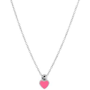 YO&NO - Ketting - Zilver - Anker - Hart -  1,2 mm -  36 - 38 cm - Sieraden vrouw - Gerhodineerd - Zilver 925