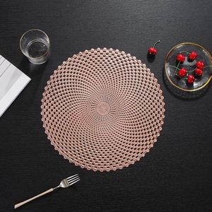 Decoratieve PVC holle eettafel placemats - 4 stuks (roségoud)