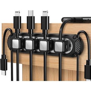 Zelfklevende Kabelclips - Kabelorganisator voor Thuis en Kantoor - 6 Stuks - Zwart