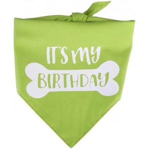 Honden bandana It's my Birthday groen - hond - bandana - verjaardag - birthday - huisdier