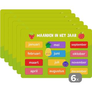 Educatieve placemat kinderen 45x30 cm - Maanden van het jaar - Grote placemats kunststof - Kinder werkmat bureau - Knutselmat kind - Tekenmat antislip - Knutsel kleurmat groot - Knutselspullen - Onderlegger voor knutselen en DIY - Hobbymat