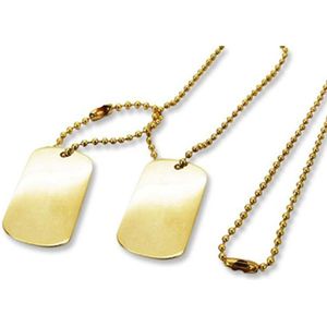Amanto Ketting Gerdo G - Staal PVD - Dogtag - 35x20mm - 68cm