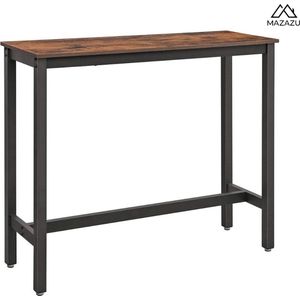 MIRA Home - Bartafel - Keukentafel - Tafel - Bijzettafel - Donkerbruin - Spaanplaat - ‎120x40x100cm