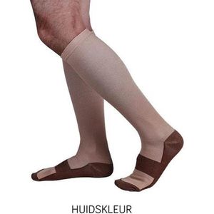 5-Paar Kopergeweven Compressiesokken Kleur Beige 36-41 Voor Diverse Klachten