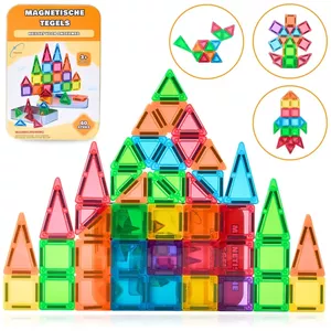 50-delige Magnetische Tegels Voor Kinderen – Reisvriendelijk Bouwspel, Ideaal Voor Creatief Spel Onderweg (niet Geschikt Onder 3 Jaar)