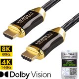 Qnected® HDMI 2.1 kabel 3 meter | Gen 2 Certified | 4K 120Hz & 144Hz, 8K 60Hz Ultra HD | Ultra High Speed | 48 Gbps | PS5, Xbox Series X & S | Charcoal Black
