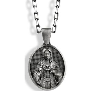 St Tatiana of Rome christian necklace for mama Oxidized 26 inches