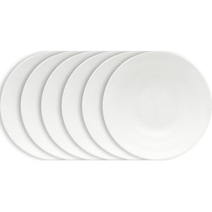 vtwonen Pastaborden - Serviesset - Wit - Diepe Borden - Bordenset van 6 - 25.5cm