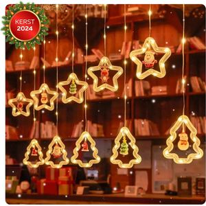 CaptainXL Kerstboom en Sterren Verlichting - Kerstverlichting voor Binnen – LED Verlichting - Lichtgordijn - Lichtsnoer - Kerstversiering - 120 LEDS - 3 Meter