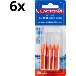 Lactona Ragers EasyGrip Recht Ultra Small 1.9mm Oranje - 6 x 6 stuks - Voordeelverpakking