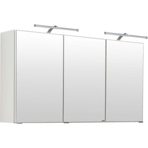 Spiegelkast Bobbi 120cm model 2 3 deuren & ledverlichting - wit