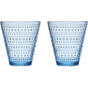 Iittala Kastehelmi Tumbler Glazen Set - Waterglas - Vaatwasbestendig - Aquablauw - 30 cl - 2 Stuks
