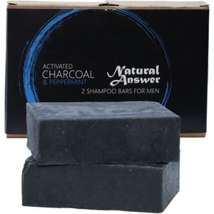 Natural Answer Natuurlijke Shampoobar Voor Mannen -2 x 100 gram - Actieve Houtskool En Pepermunt