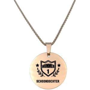Ketting RVS - Rond - Rosegoud - Nummer 1 Schoondochter