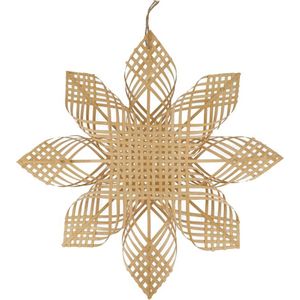 Balivie - Kerstster - Kerstdecoratie - Hanger ster bamboe - 38x38x6cm - Naturel