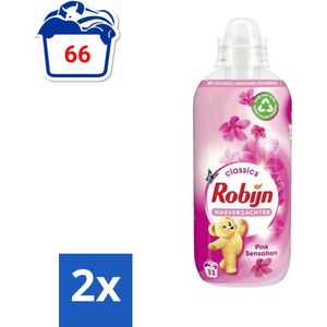 Robijn Classics - Wasverzachter - Pink Sensation - 33 Wasbeurten - Voordeelverpakking - 2 stuks